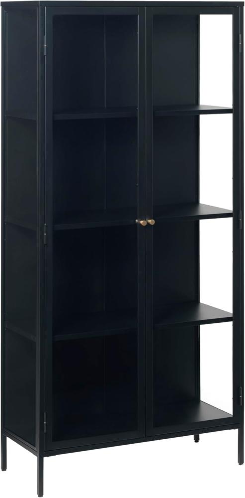 ebuy24 Vitrine Carmel Vitrinenschrank mit 2 Glastüren Stahl schwarz. Bild 1