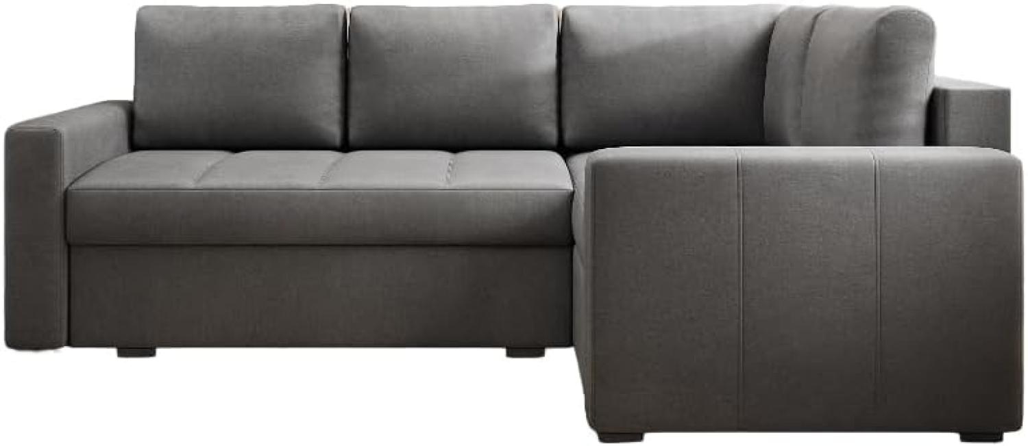 Designer Sofa Cortino mit Schlaffunktion und Stauraum Samt Grau Rechts Bild 1