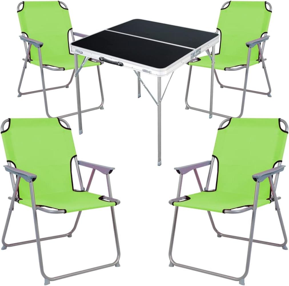 5-teiliges Campingmöbel Set Alu L80xB80xH70cm Lime Bild 1