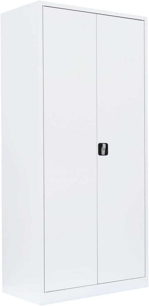 Stahl-Aktenschrank Metallschrank abschließbar Büroschrank Stahlschrank 195 x 92,5 x 50cm Weiß 530357 Bild 1