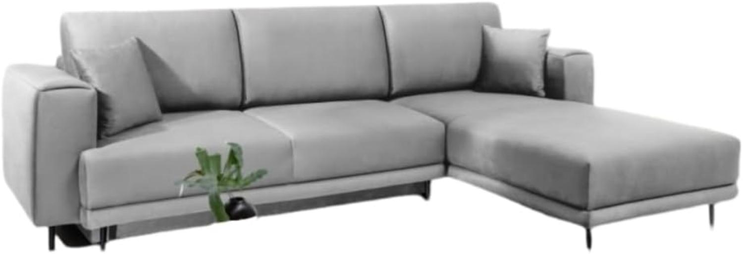 Designer Sofa Diana mit Schlaffunktion und Stauraum Hellgrau Rechts Bild 1