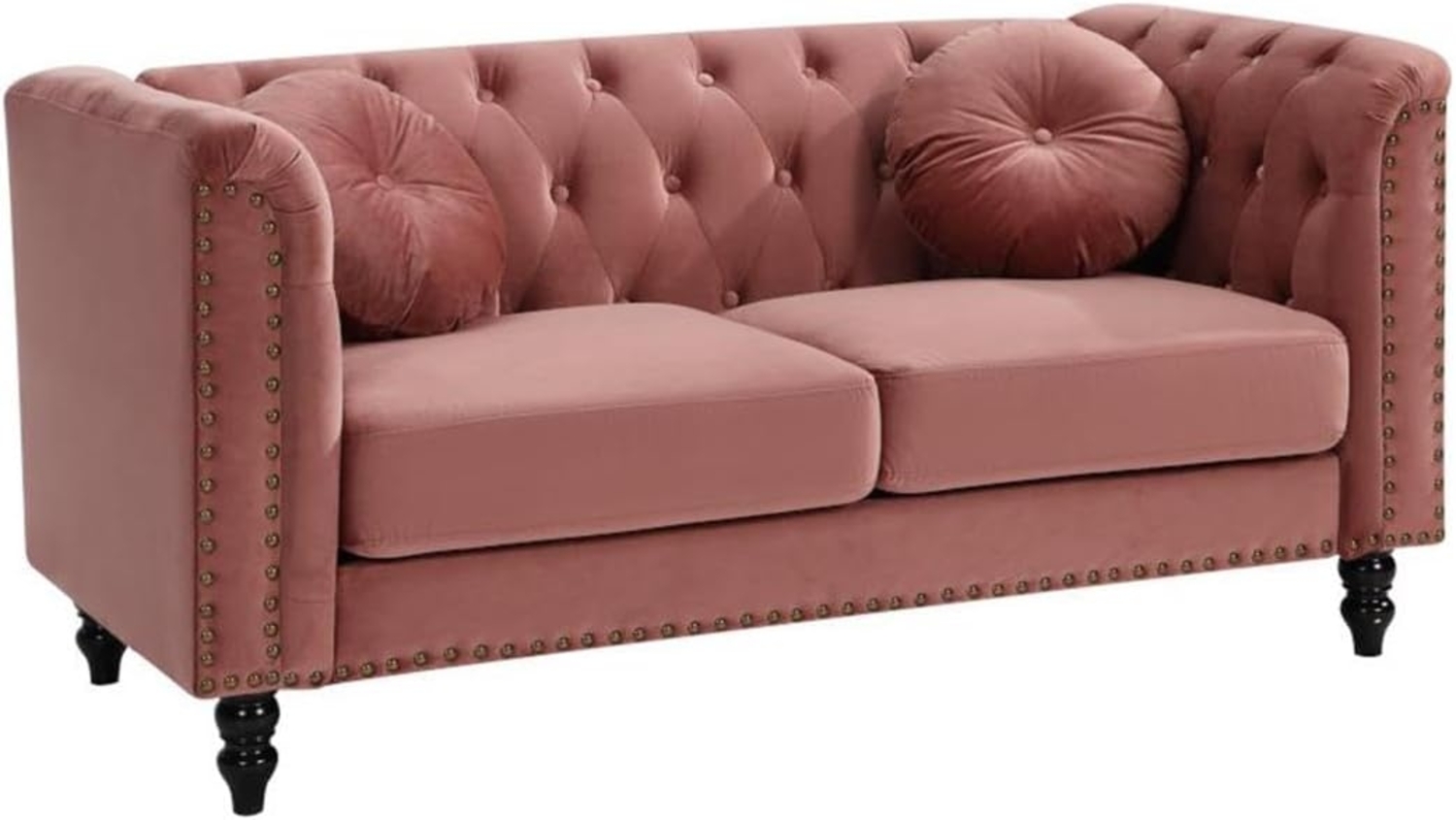 Vente-unique - Sofa 2-Sitzer - Samt - Altrosa - TURNER Bild 1