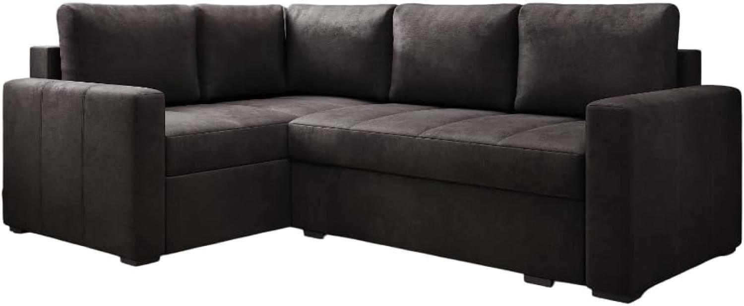 Designer Sofa Cortino mit Schlaffunktion und Stauraum Samt Dunkelbraun Links Bild 1