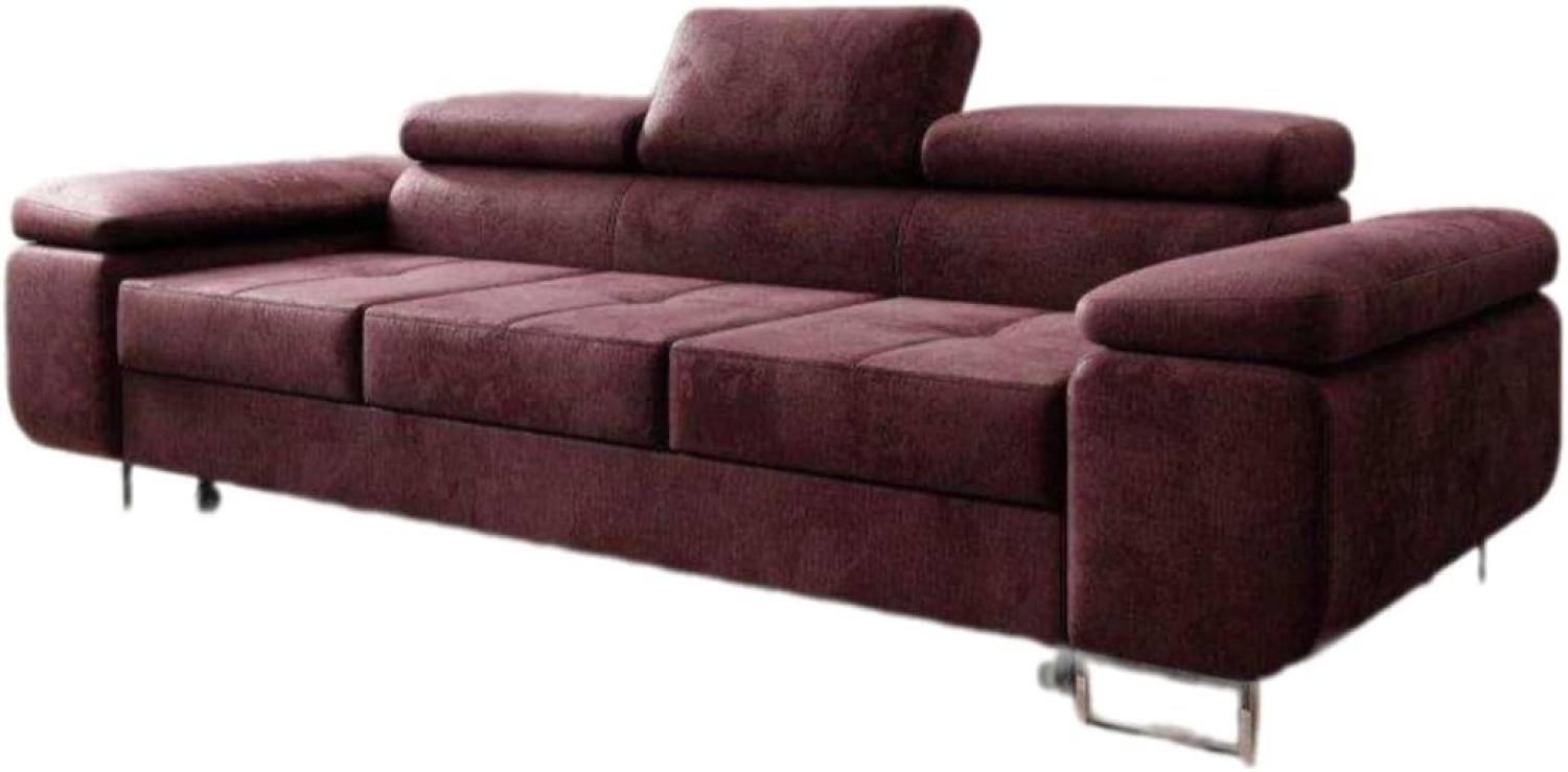 Designer Sofa Siera mit Schlaffunktion (Samt) Bourdeaux Bild 1