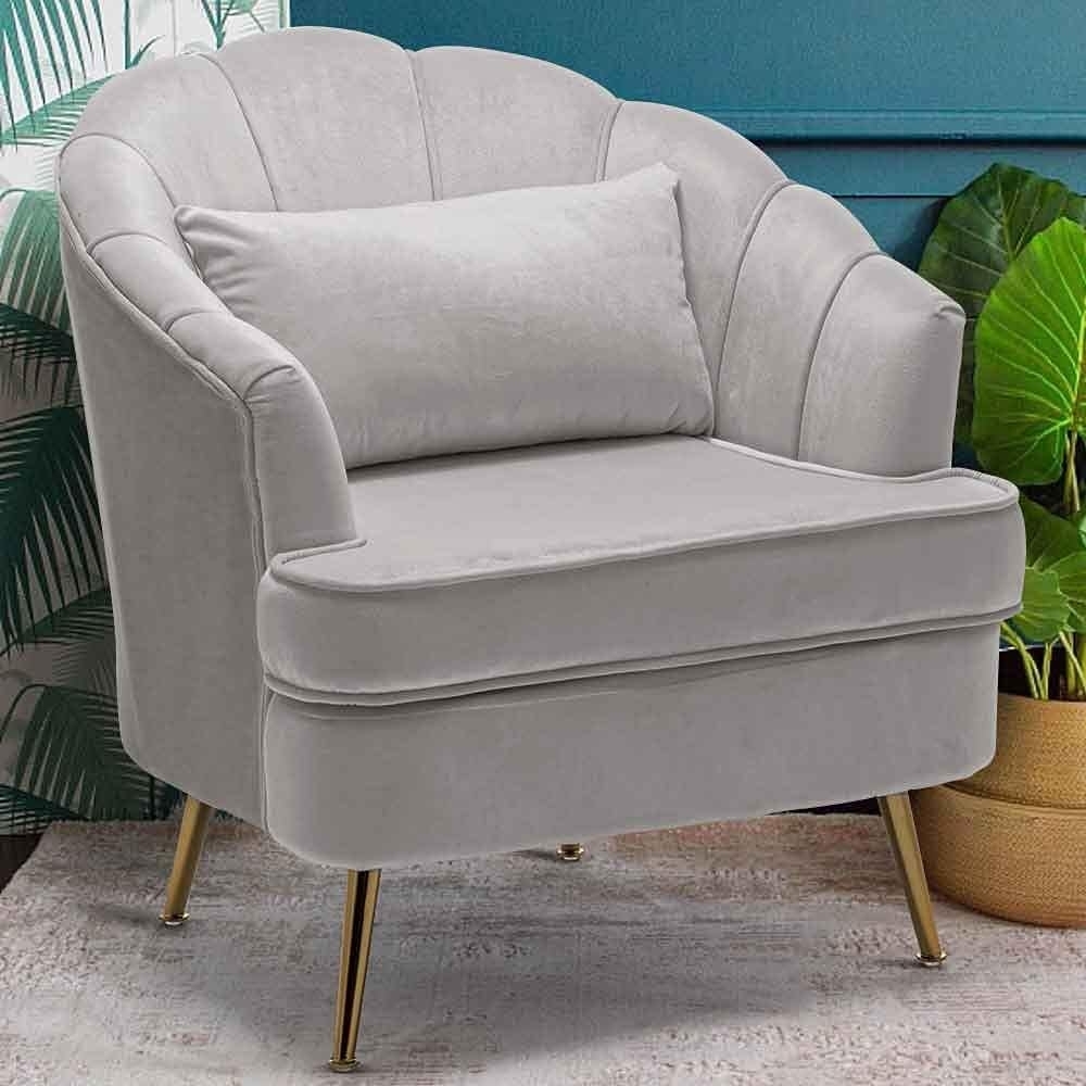 BAKAJI Sessel Relax Stuhl Bezug aus Stoff Struktur Holz und Beine aus Metall, Farbe Gold, gepolstert, modernes Design, gesteppt, große Rückenlehne, Größe 80 x 78 x 82 cm (Grau) Bild 1