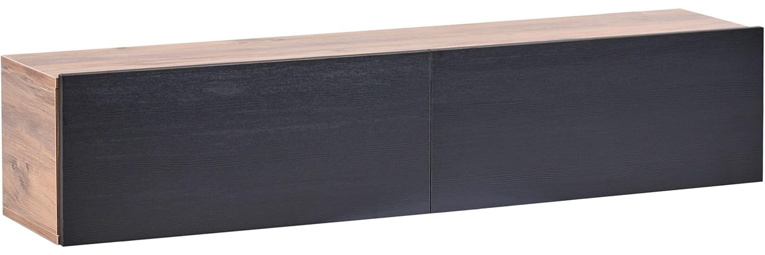 Wandmontierter TV-Schrank GLADSTONE Braun Schwarz Bild 1