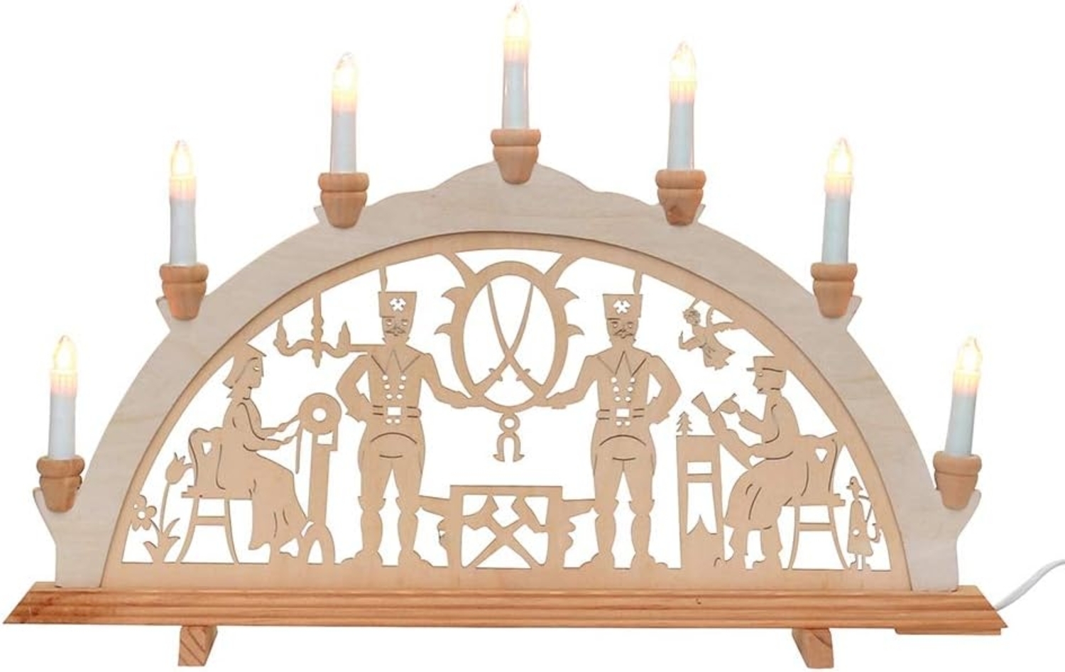 Dekohelden24 Schwibbogen Schwibbogen, 7-flammig, Motiv: Bergleute, ca. 59 Bild 1