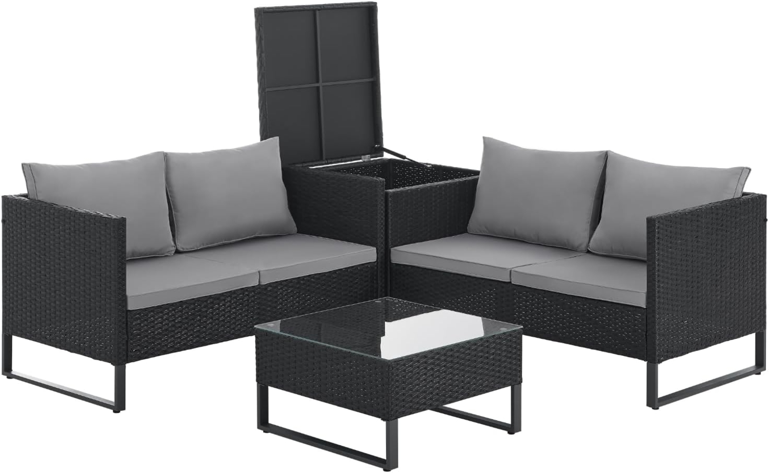 SVITA Gartenlounge-Set KANSAS, (Lounge-Set), Inklusive Kissenbox, Sitz- und Rückenkissen Bild 1