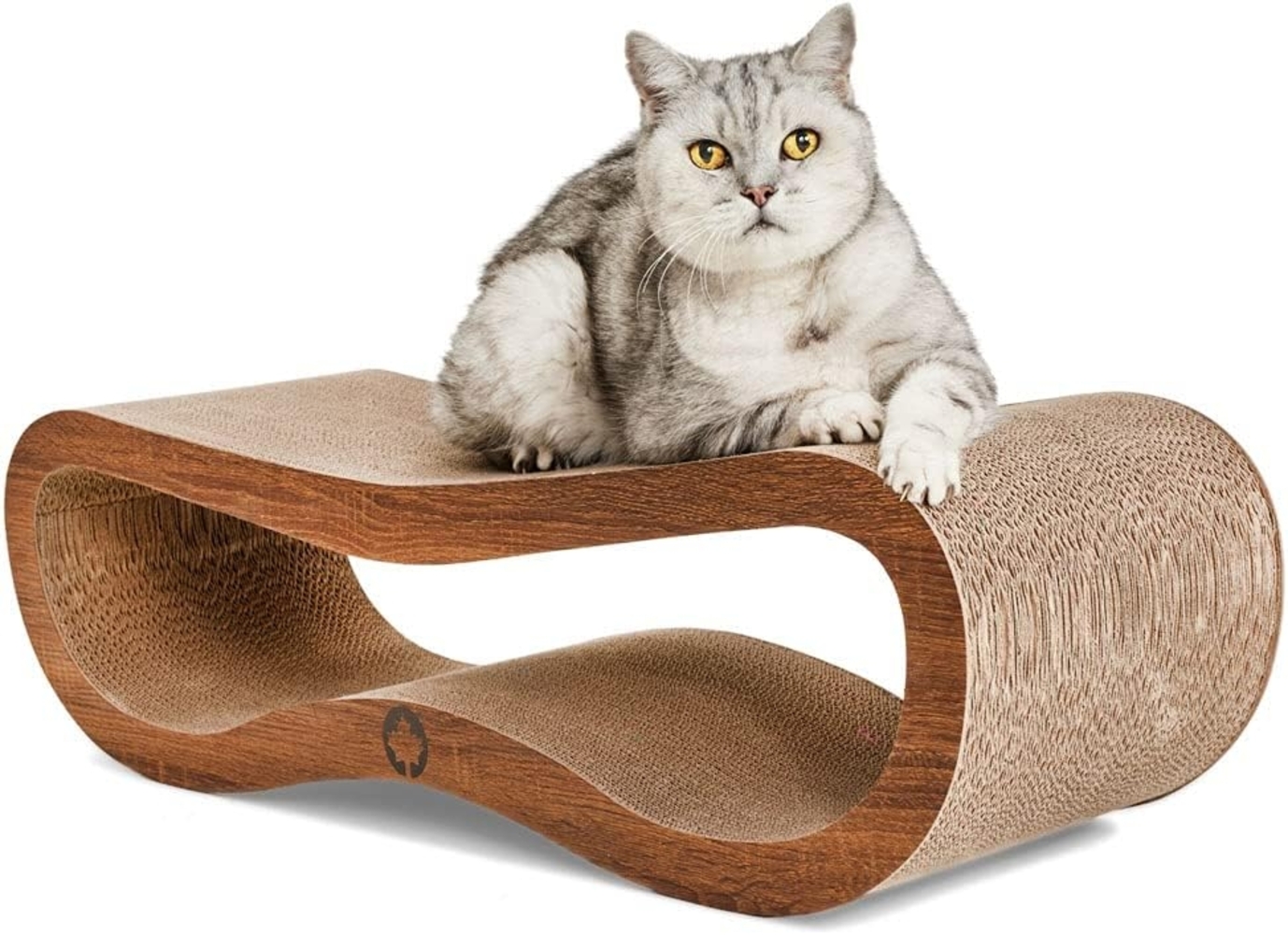 Canadian Cat Company Kratzpappe Orbit 2.0 - walnuß, (Qualitäts-Kratzbrett, 1-tlg, XL Kratzmöbel mit Katzenminze), ergonomische Form Bild 1
