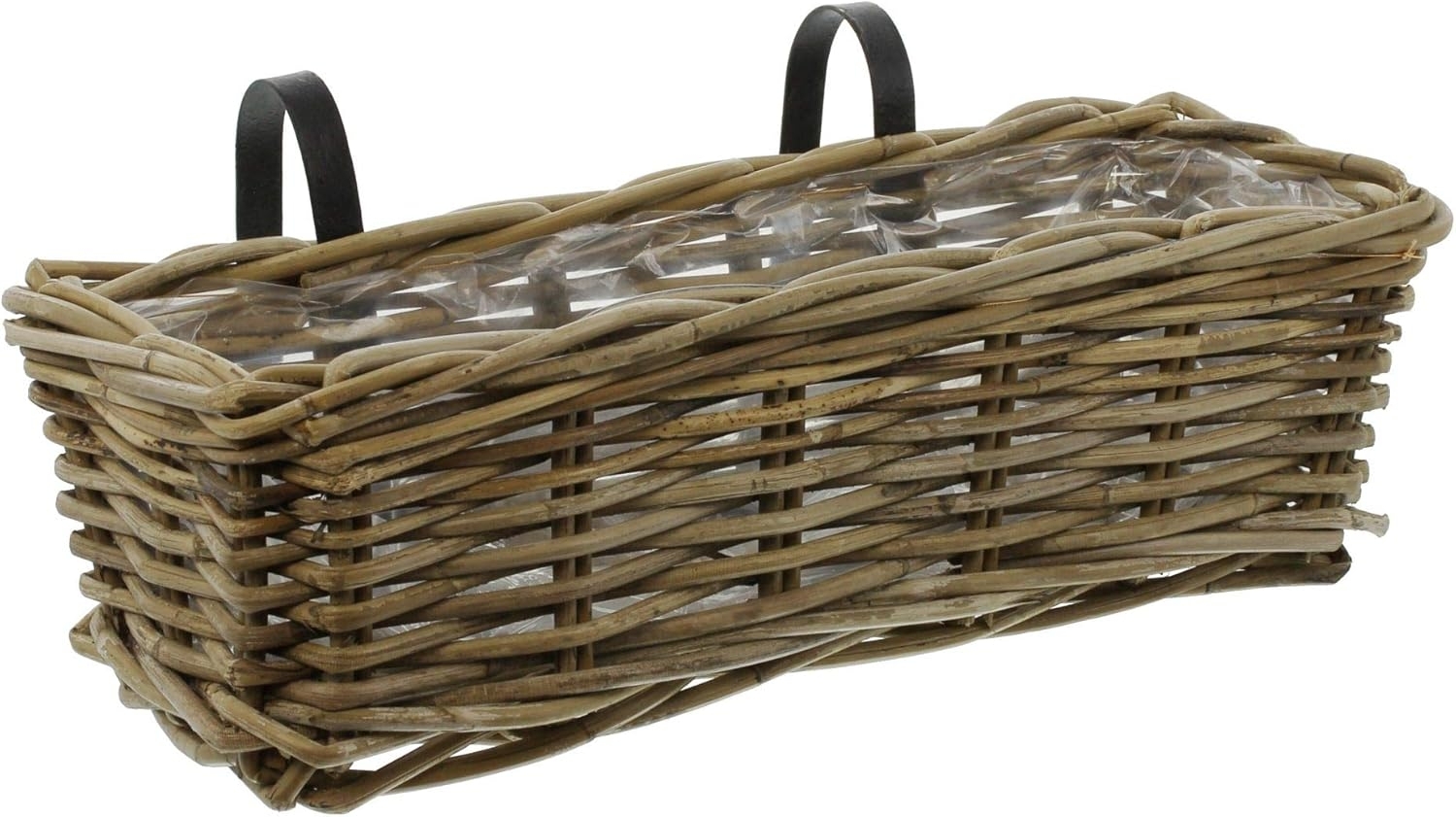 Balkonpflanzer Rattan mittel Blumenkasten Pflanzkorb Pflanzschale Blumentopf Bild 1