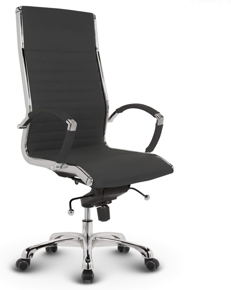 VERSEE Design Bürostuhl Chefsessel Montreal - Stoff - Anthrazit - Drehstuhl, Bürodrehstuhl, Schreibtischstuhl, Chefstuhl, Designklassiker, hochwertige Verarbeitung, Stuhl, 150 kg Belastbarkeit Bild 1