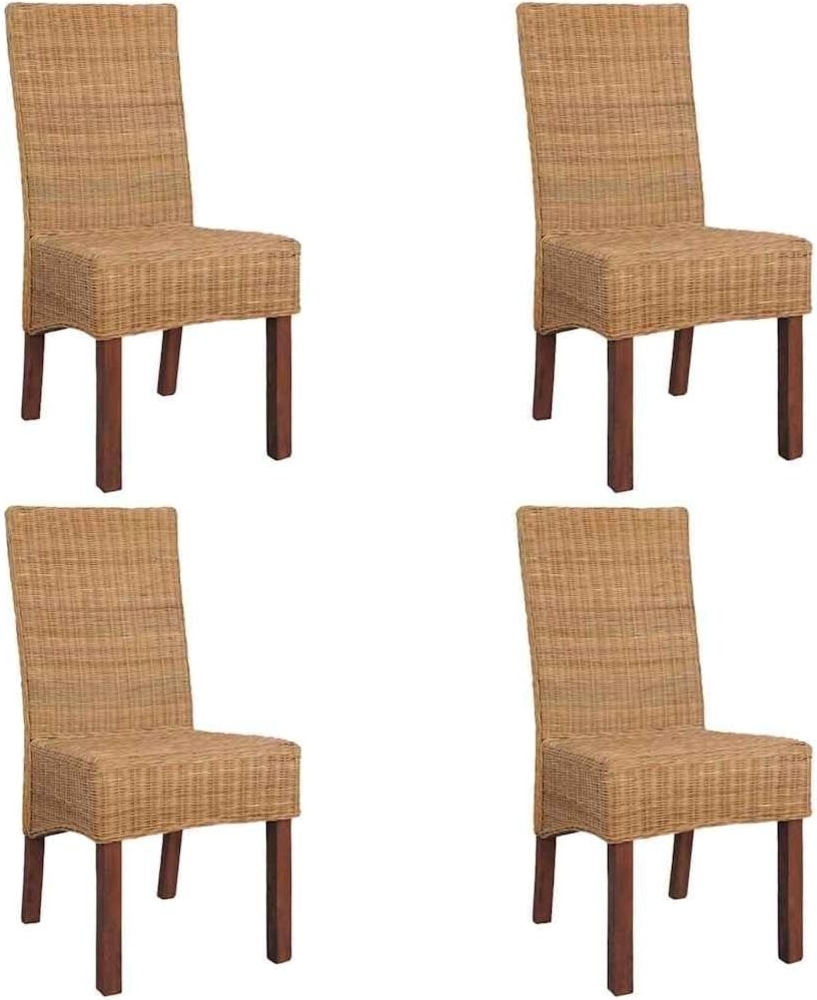 vidaXL Esszimmerstühle 4 Stk. Natur Rattan Braun [274204] Bild 1