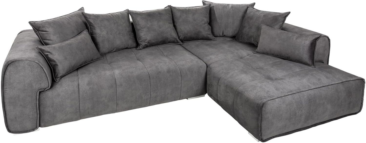 riess-ambiente Ecksofa CLAN 320cm anthrazit, Eckcouch · XXL · inkl. Kissen · Samt · Wohnzimmer · Modern Design Bild 1