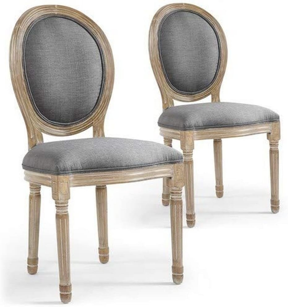 Menzzo Polsterstühle, Grau, L49 x T46 x H96 Sitzfläche H46 cm, 2450130gris Bild 1