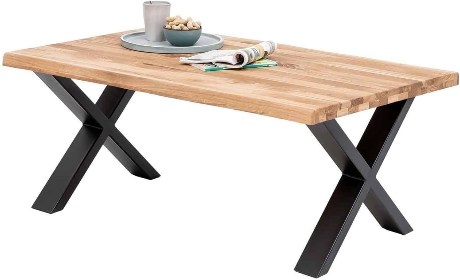 Couchtisch GABY Wohnzimmertisch Baumkante Eiche vollmassiv geölt ca. 110 x 47 x 70 cm Bild 1