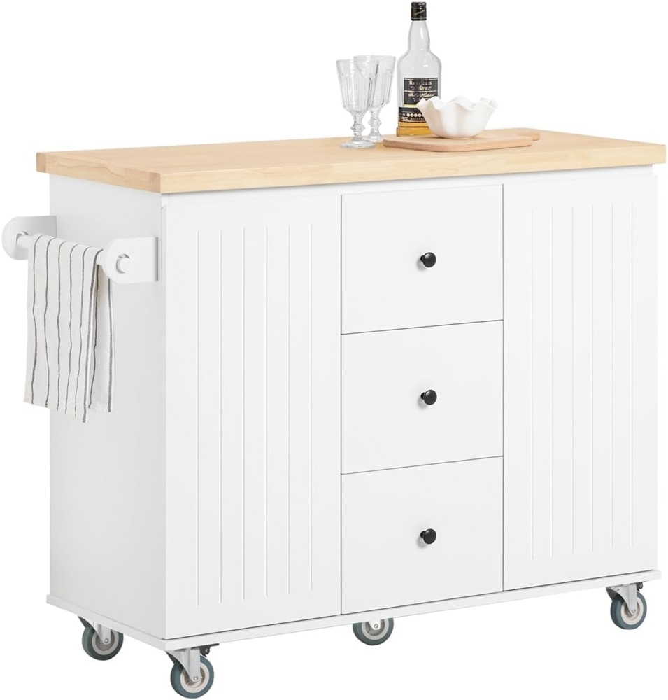 SoBuy Küchenwagen FKW96-II, Kücheninsel Küchenwagen Küchenschrank Sideboard weiß Bild 1