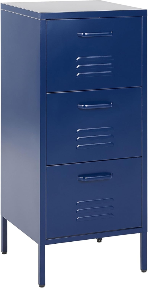 Aktenschrank Stahl marineblau 3 Schubladen WOSTOK Bild 1