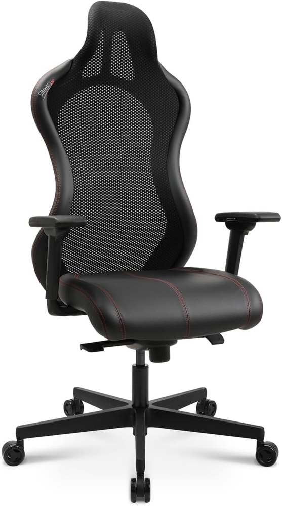 Topstar Bürostuhl Gamingstuhl Sitness RS Sport Plus Continental Kunstleder inkl. Armlehnen schwarz rote Naht Bild 1