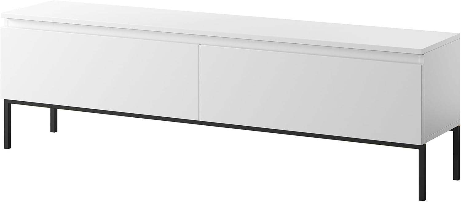 Selsey Bemmi - TV-Schrank Lowboard, Weiß mit schwarzen Beinen, 150 cm Bild 1