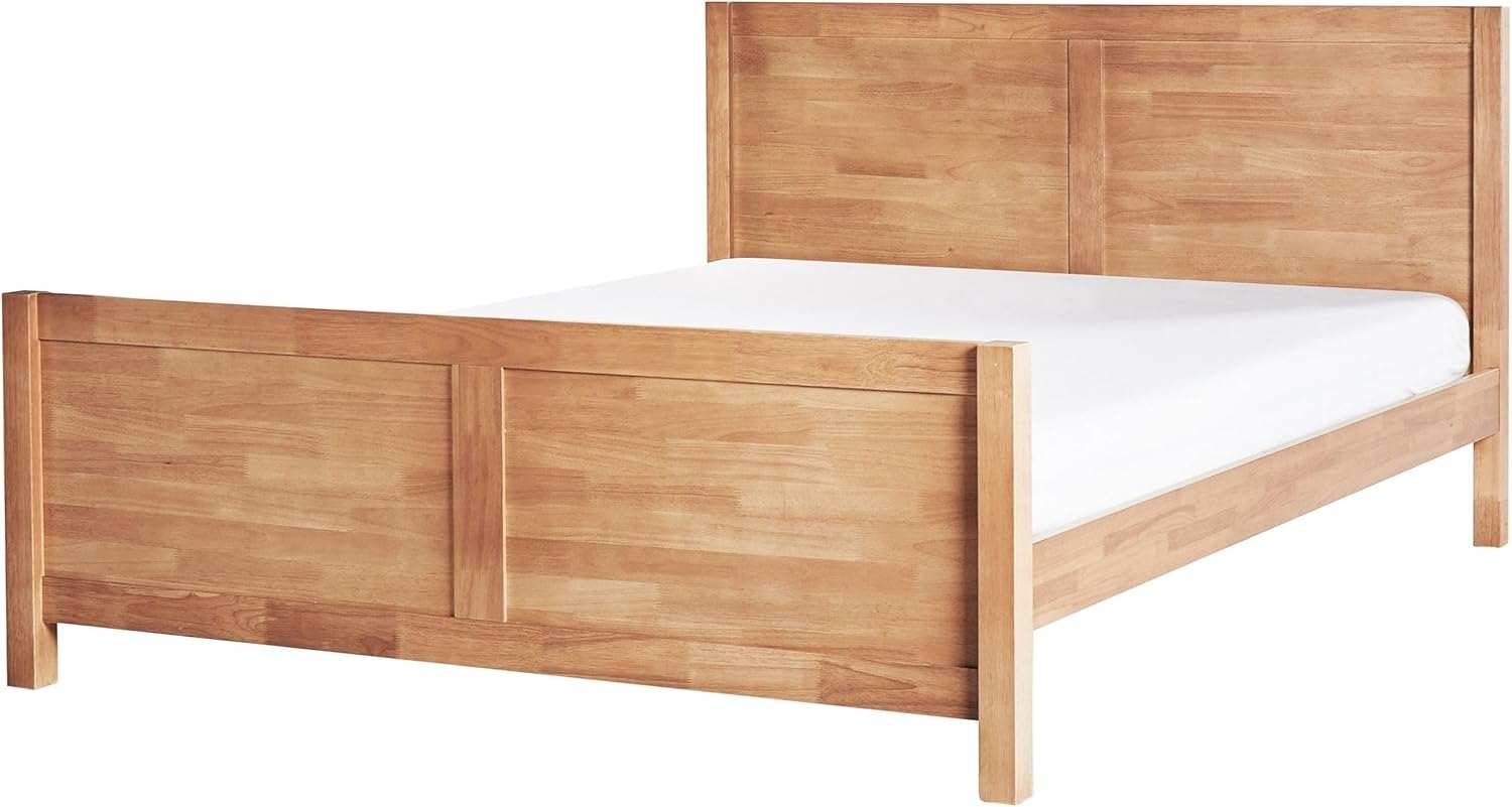 Bett mit Lattenrost Holz CHAMPAGNAT 160 x 200 cm Hellbraun Bild 1