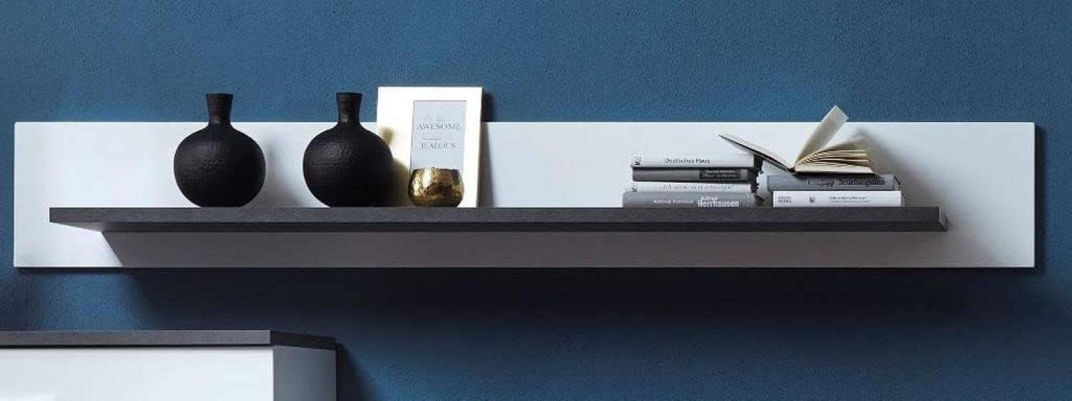 Wandboard SPURT Wandregal in weiß supermatt und Betonoptik Bild 1