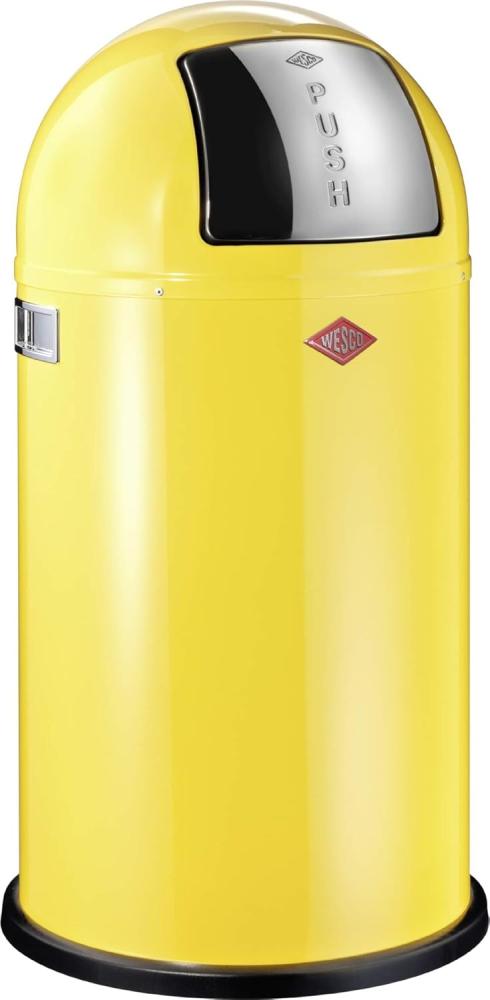 Wesco 175 831 Pushboy Abfallsammler 50 Liter Lemongelb 40 x 40 x 75. 5cm (L-B-H), Edelstahl Bild 1