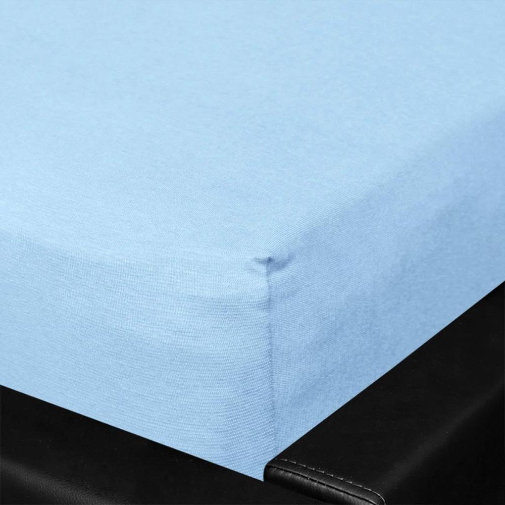 BettwarenShop Jersey Spannbettlaken Multi-Stretch|120x200 - 130x220 cm| hellblau Bild 1