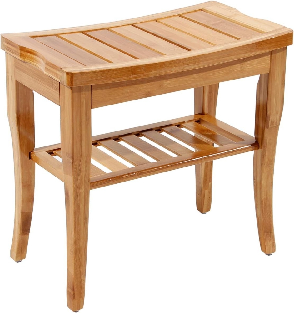 SogesHome Badezimmerhocker Duschhocker Rutschfester wasserdichter,Duschstuhl,Badhocker 2 Etagen，47.5 x 26 x 44.5 cm，KS-HSJ-04-SH Bild 1