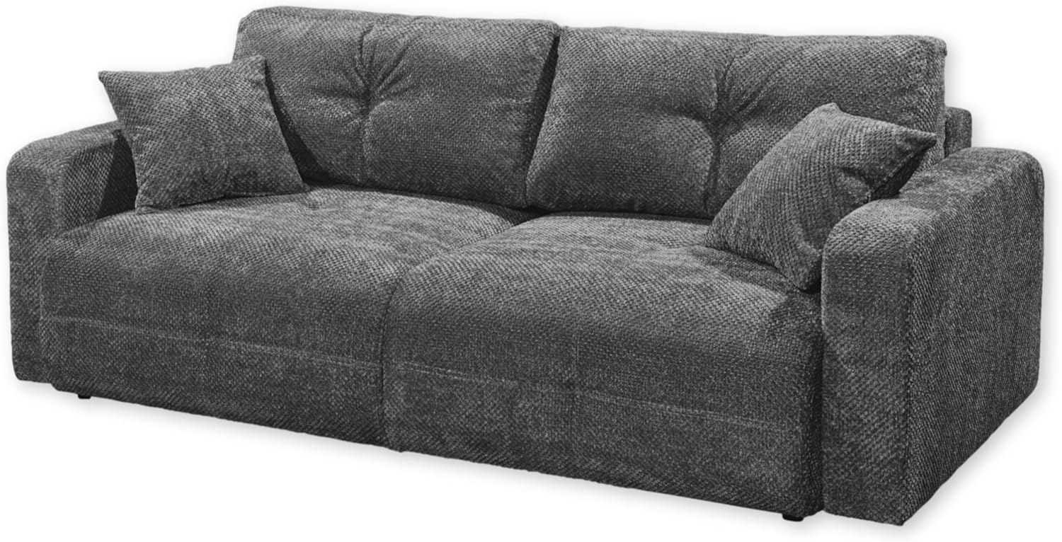 Schlafsofa Bullet von ED Exciting Design – Komfortables Mikrofaser-Sofa mit Nosagfederung Farbe Anthrazit, Bettkasten und Liftbeschlag Bild 1