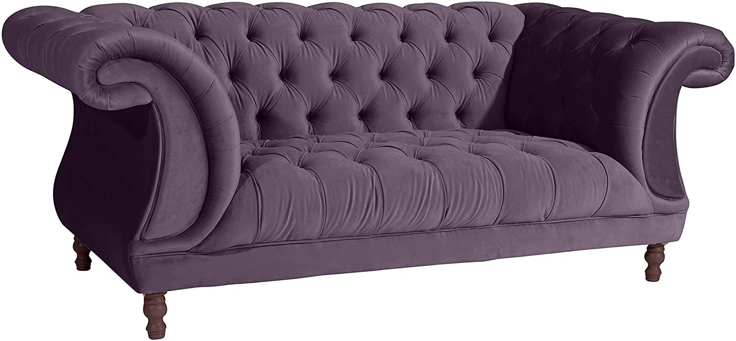 Ivette Sofa 2-Sitzer Samtvelours Purple Buche Nussbaumfarben Bild 1