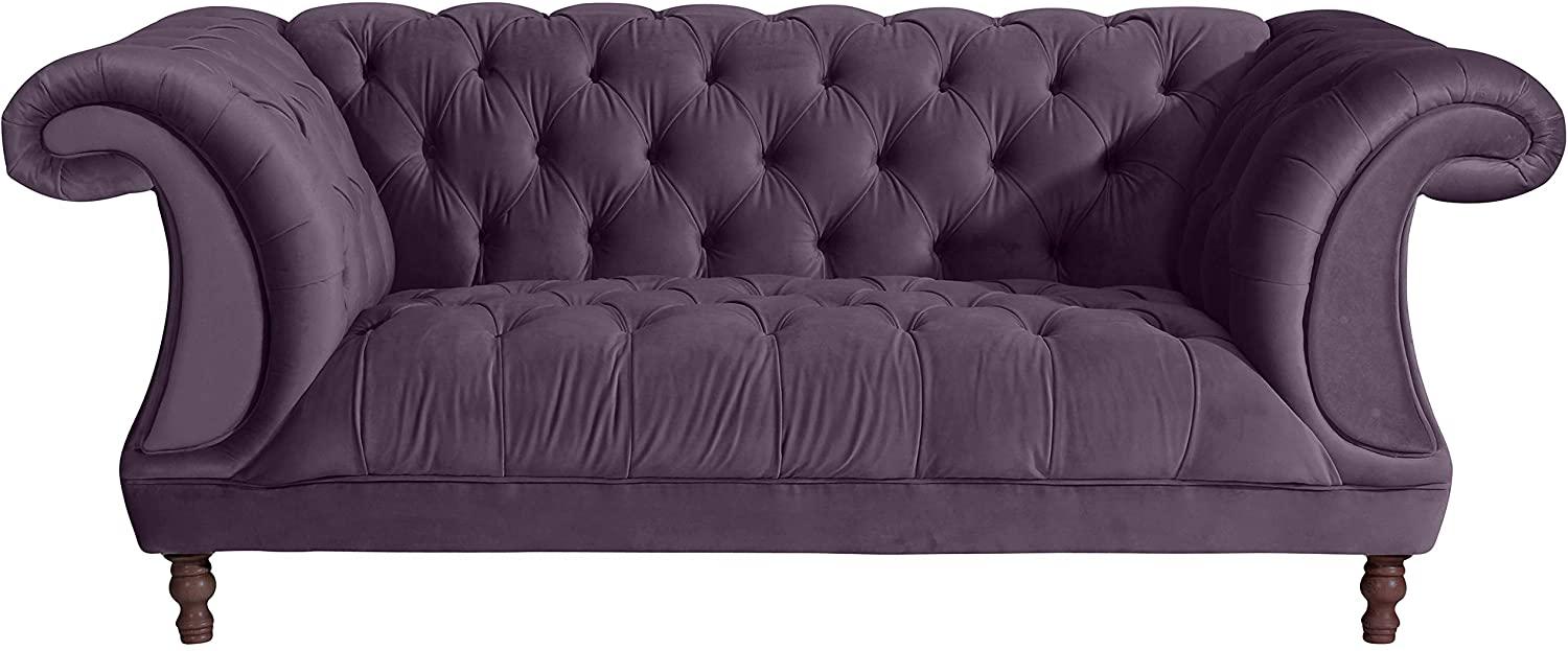 Ivette Sofa 2-Sitzer Samtvelours Purple Buche Nussbaumfarben Bild 1