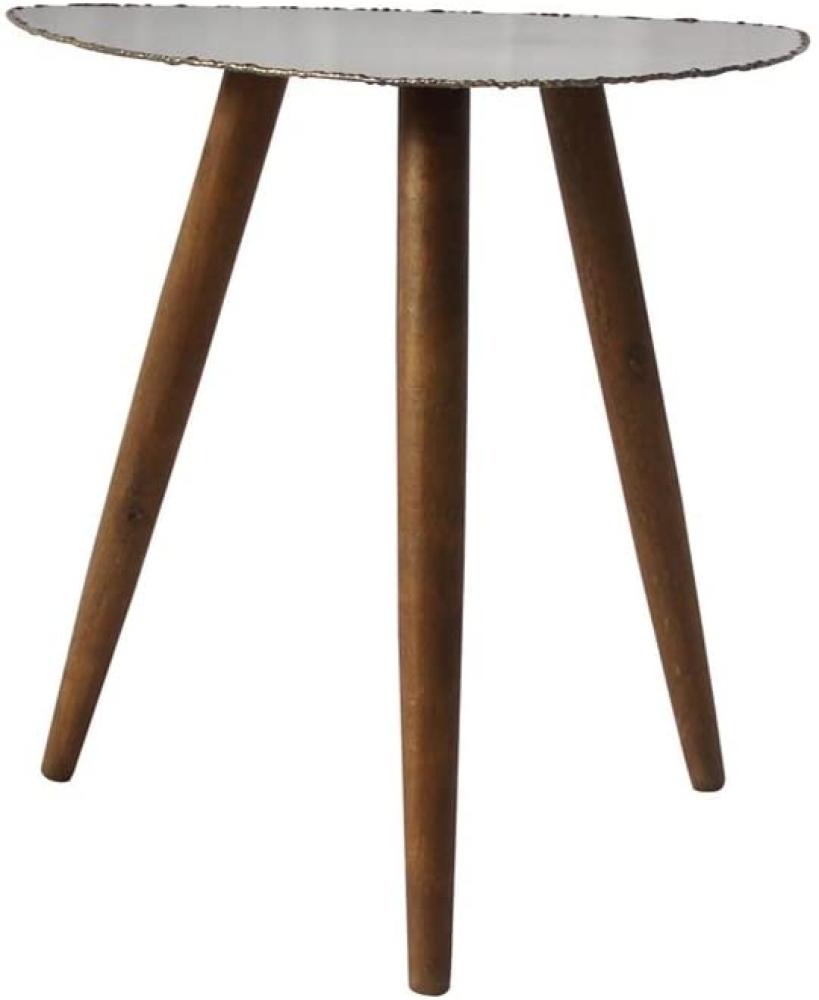 Beistelltisch, graue MDF Tischplatte, 3 Holzfüße natur max. 8kg Bild 1
