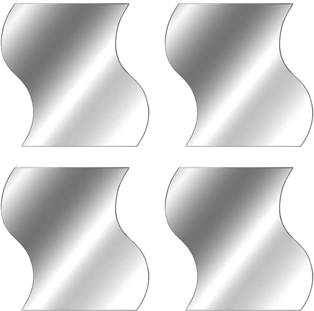 4er Spiegelfliesen Wellenform je 19,7x19,7 cm Bild 1