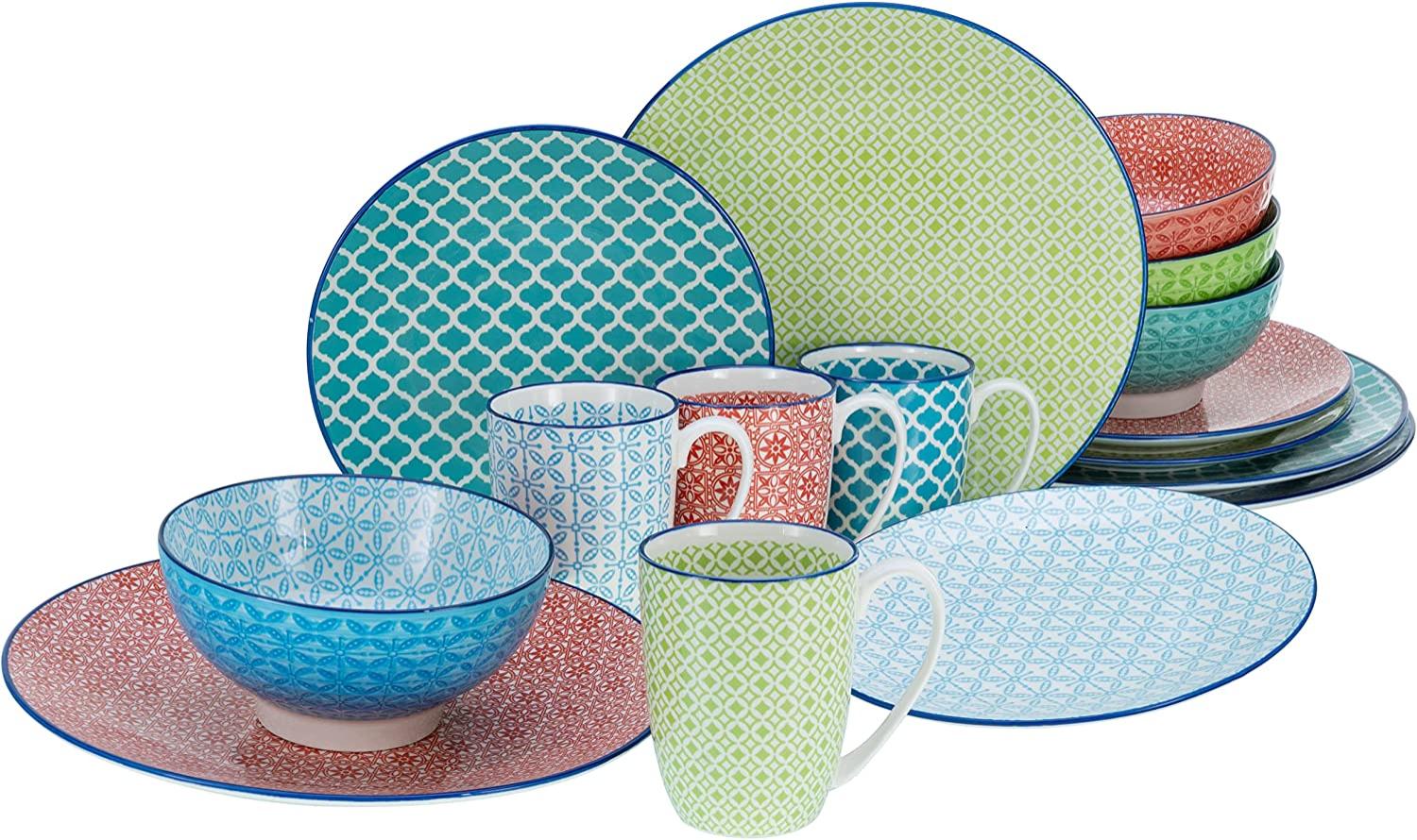 CreaTable Kombiservice Geschirr-Set Mediterran (16-tlg), 4 Personen, Steinzeug, Service, 16 Teile, für 4 Personen Bild 1