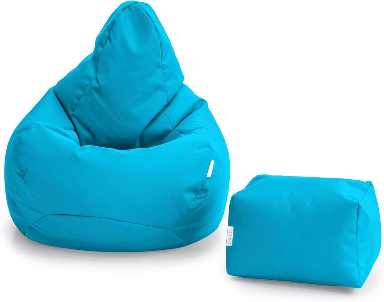 Loft 25 Gaming Sitzsack Outdoor | Gaming Sessel für den Innenbereich des Wohnzimmers im Freien | Wasserbeständig | Ergonomisches Design zur Körperunterstützung | Langlebig (Aqua, Sitzsack Set) Bild 1