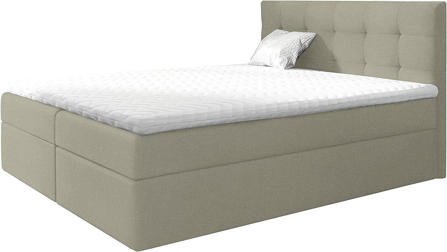 99rooms Ramiro Boxspringbett Strukturstoff INARI Beige 120x200 cm Bild 1