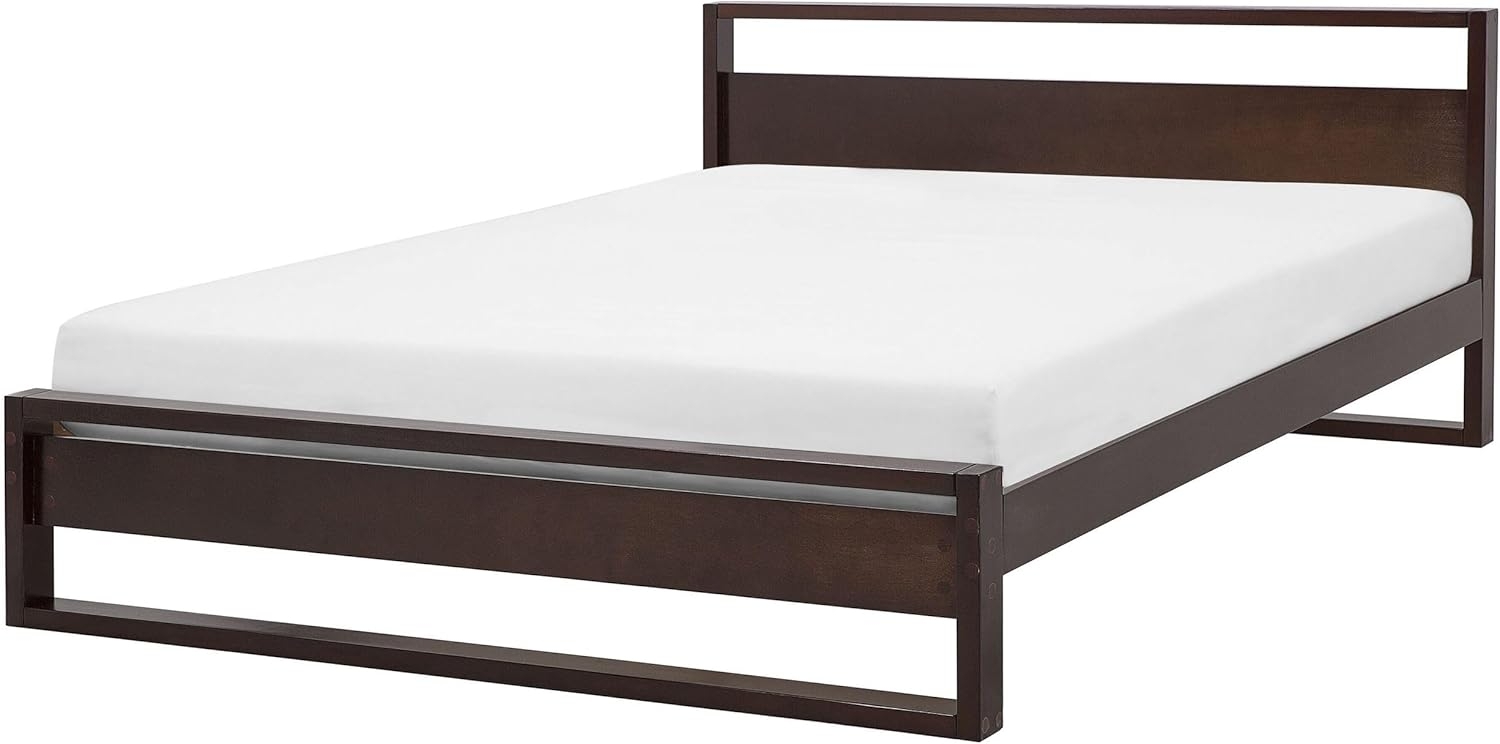 Holzbett dunkelbraun Lattenrost 160x200 cm GIULIA Bild 1