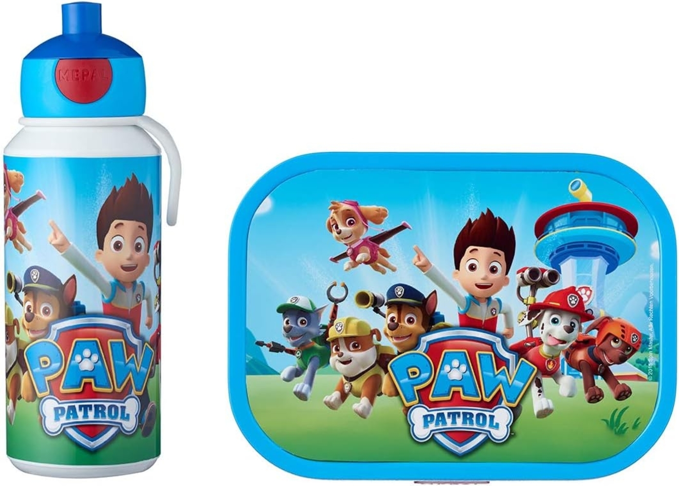 Mepal | Pausenset Campus Paw Patrol | Trinkflasche & Brotdose mit Bento-Einsatz | ideal für Schule & Freizeit | spülmaschinenfest Bild 1