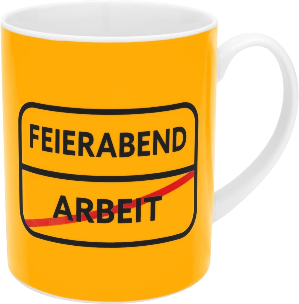 GRUSS & CO XL-Tasse mit Motivdruck "Feierabend" | große Kaffeetasse, Porzellan, 60 cl, Becher mit Spruch | lustiges Geschenk, Männergeschenk | 48924 Bild 1