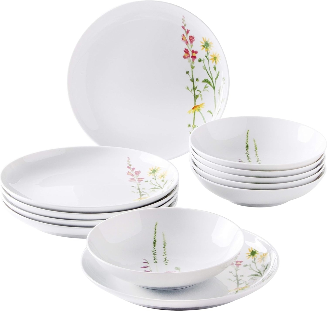 KAHLA Tafelservice Wildblume (12-tlg), 6 Personen, Porzellan, Made in Germany Bild 1