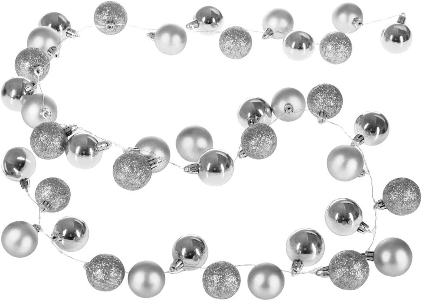 Casaria Lichterkette, LED Lichterkette 40 Weihnachtskugeln 2 m Innen Außen Batterie 8 Bild 1