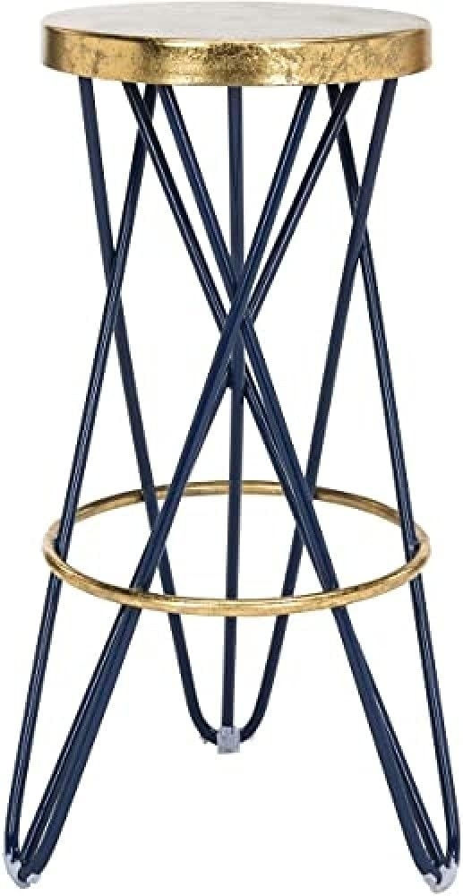 SAFAVIEH Modern Bar & Counter Stool, in Navy and Gold Bild 1