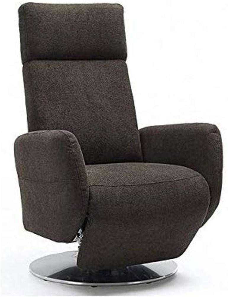 Cavadore TV-Sessel Cobra mit 2 E-Motoren/ Elektrisch verstellbarer Fernsehsessel mit Fernbedienung / Relaxfunktion, Liegefunktion / Ergonomie S / Belastbar bis 130 kg / 71 x 108 x 82 / braun Bild 1