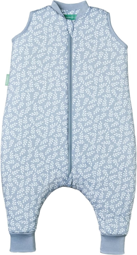 molis&co - Baby Schlafsack mit Füßen 2.5 TOG - Ganzjahres Schlafsack - Babyschlafsack mit Beinen - 100% Baumwolle (Oeko-TEX 100), Winterschlafsack Premium Qualität - Blue Garden (70 cm) Bild 1