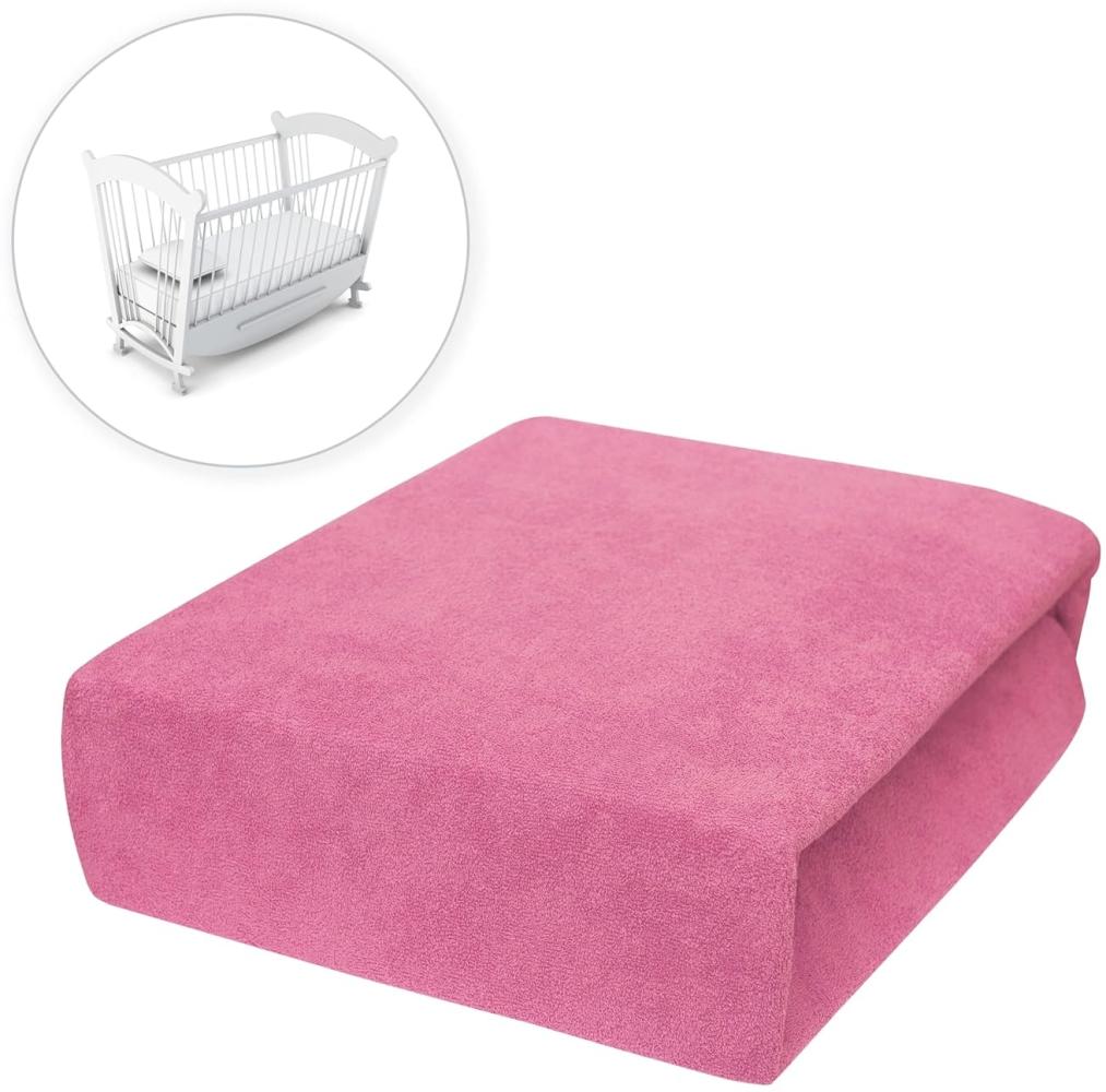 Baby Comfort Frottee Spannbettlaken für 90x40 cm Babybett Matratze (Rosa) Bild 1