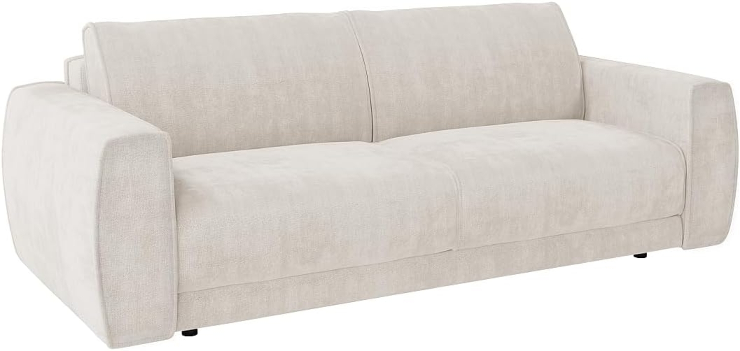 Vente-unique - Sofa 3-Sitzer Schlafsofa Express - Chenille-Stoff Beige - Liegefläche 140 cm - Matratze 13 cm - VOMERA von Maison Céphy Bild 1