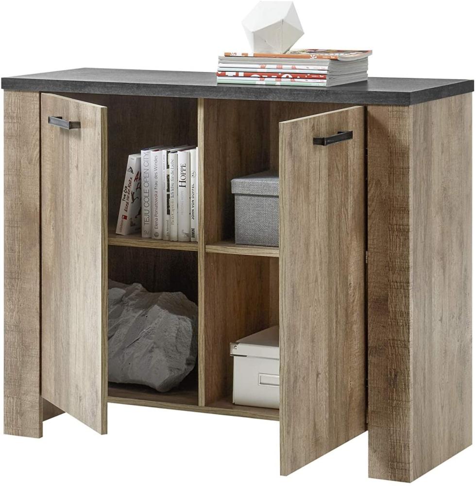 Stella Trading Kommode Samdal Dekor mit anthrazitfarbenen Oberboden, BxHxT 106 x 86 x 38 cm Bild 1