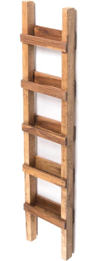 DESIGN DELIGHTS Regal LEITERREGAL "STEP 170", Mahagoni Holz, 170x35 cm, Pflanzenleiter Bild 1