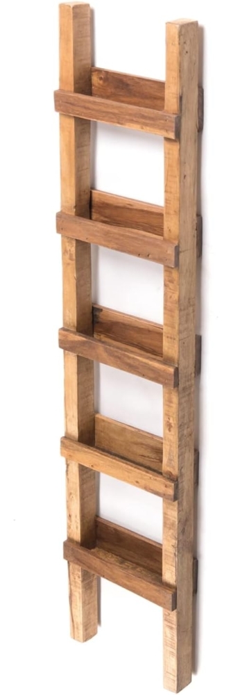 DESIGN DELIGHTS Regal LEITERREGAL "STEP 170", Mahagoni Holz, 170x35 cm, Pflanzenleiter Bild 1