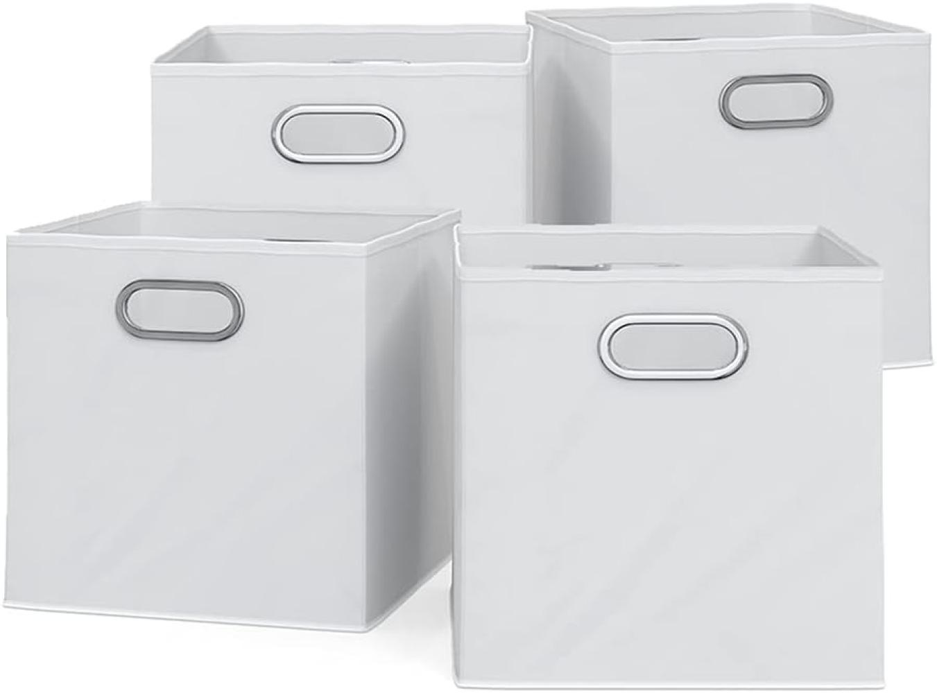 VICCO 4er Set Faltbox 30x30 cm weiß Faltkiste Aufbewahrungsbox Regalbox Box Bild 1